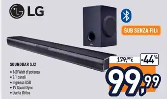 Unieuro LG Soundbar SJ2 offerta