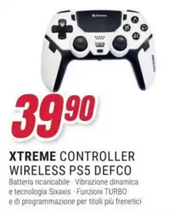 Trony Xtreme controller wireless PS5 defco offerta