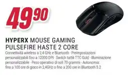 Trony Hyperx mouse gaming pulsefire haste 2 core offerta