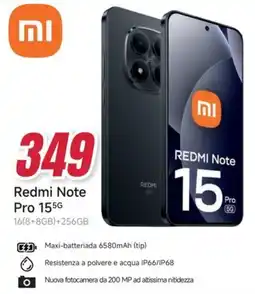 Trony Xiaomi Redmi Note Pro 15 5G offerta