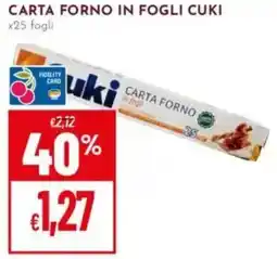 Pan Carta forno in fogli CUKI offerta