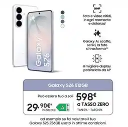 Trony SAMSUNG Galaxy S26 512GB offerta