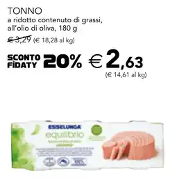 Esselunga Esselunga equilibrio tonno a ridotto contenuto di grassi, all'olio di oliva offerta