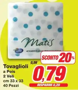 Prix Quality Matis Tovaglioli a Pois offerta
