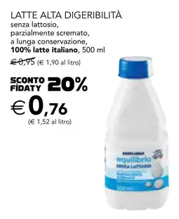 Esselunga Esselunga equilibrio latte alta digeribilità senza lattosio, parzialmente scremato, a lunga conservazione offerta