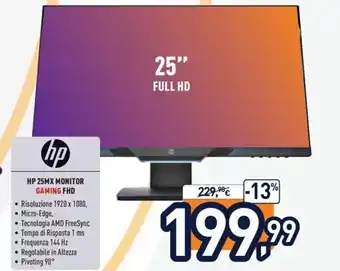 Unieuro Hp 25MX Monitor Gaming FHD offerta