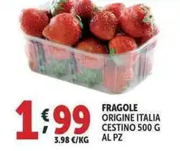 Deco Supermercati Fragole origine italia cestino offerta
