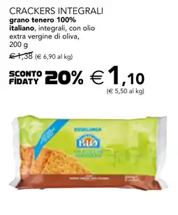 Esselunga Esselunga bio crackers integrali grano tenero offerta
