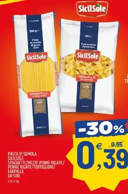Ard Discount Pasta di semola sicilsole spaghetti/mezze penne rigate/ penne rigate/tortiglioni/ farfalle offerta