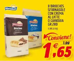 Ard Discount 8 brioches sfornasole con crema al latte o gianduia offerta