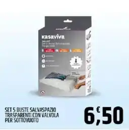 Ard Discount Set 5 buste salvaspazio trasparenti con valvola per sottovuoto offerta