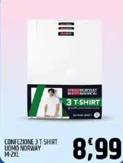 Ard Discount Confezione 3 t-shirt uomo norway offerta
