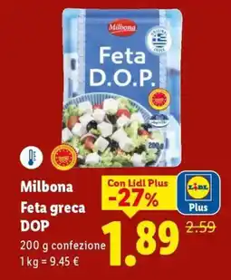 Lidl Milbona Feta greca DOP offerta