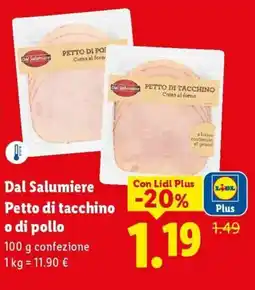 Lidl Dal Salumiere Petto di tacchino o di pollo offerta