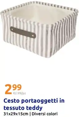 Action Cesto portaoggetti in tessuto teddy offerta