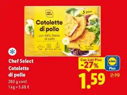Lidl Chef Select Cotolette di pollo offerta