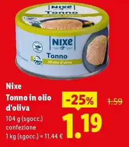 Lidl Nixe Tonno in olio d'oliva offerta