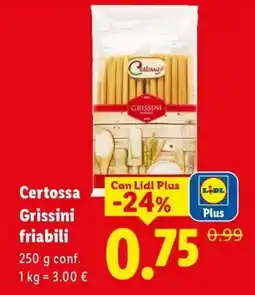 Lidl Certossa Grissini friabili offerta