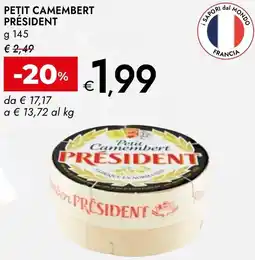 Bennet Petit camembert PRÉSIDENT offerta