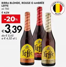Bennet Birra blonde, rouge o ambrèe LEFFE offerta
