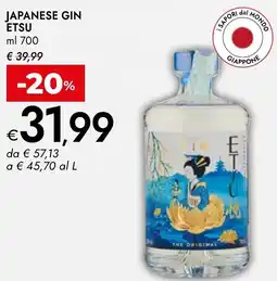 Bennet Japanese gin ETSU offerta