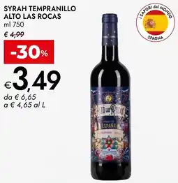 Bennet Syrah tempranillo ALTO LAS ROCAS offerta