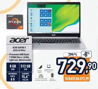 Unieuro Acer Aspire 5 A515-45-R944 offerta