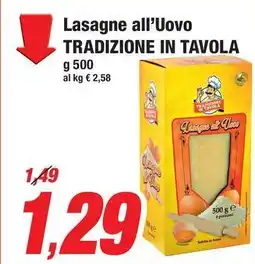 Prix Quality Lasagne all'Uovo TRADIZIONE IN TAVOLA offerta