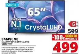 Comet SAMSUNG SMART TV 65" 4K CRYSTAL UHD UE65U7000F offerta