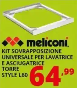 Comet Meliconi kit sovrapposizione universale per lavatrice e asciugatrice torre style L60 offerta