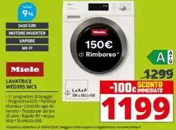 Comet Miele LAVATRICE WED395 WCS offerta