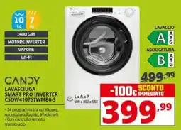Comet CANDY LAVASCIUGA SMART PRO INVERTER CSOW41076TWMBO-S offerta