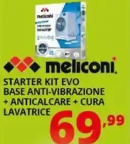 Comet Meliconi starter kit evo base anti-vibrazione + anticalcare + cura lavatrice offerta