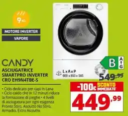 Comet CANDY ASCIUGATRICE SMARTPRO INVERTER CRO EH9N4TBE-S offerta