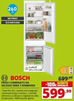 Comet BOSCH FRIGO COMBINATO DA INCASSO SERIE 2 KIN86NSE0 offerta