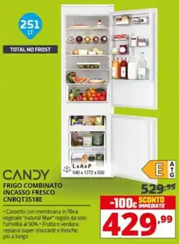Comet CANDY FRIGO COMBINATO INCASSO FRESCO CNBQT3518E offerta
