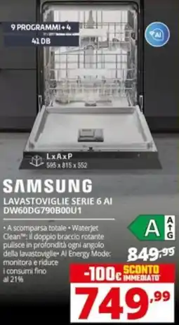 Comet SAMSUNG LAVASTOVIGLIE SERIE 6 AI DW60DG790B00U1 offerta