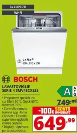 Comet BOSCH LAVASTOVIGLIE SERIE 4 SMV4ECX28E offerta