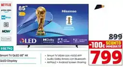 Comet Hisense 85E79Q Smart TV QLED 85" 4K offerta