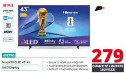Comet Hisense 43E79Q Smart TV QLED 43" 4K offerta
