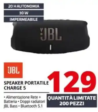Comet Jbl speaker portatile charge 5 offerta