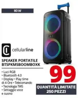 Comet cellularline SPEAKER PORTATILE BTSPKMSBOOMBOXK offerta