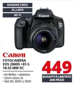 Comet Canon FOTOCAMERA EOS 2000D+EF-S 18-55 MM DC offerta