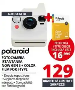Comet Polaroid fotocamera istantanea now gen 3+color film for i-type offerta