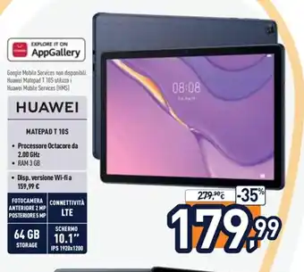 Unieuro Huawei Matepad T 10S offerta