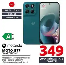 Comet Motorola moto G77 smartphone offerta