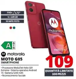 Comet Motorola moto G05 smartphone offerta