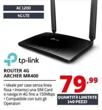 Comet tp-link ROUTER 4G ARCHER MR400 offerta