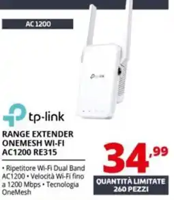 Comet tp-link RANGE EXTENDER ONEMESH WI-FI AC1200 RE315 offerta