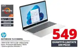 Comet hp NOTEBOOK 15-FC0080NL offerta